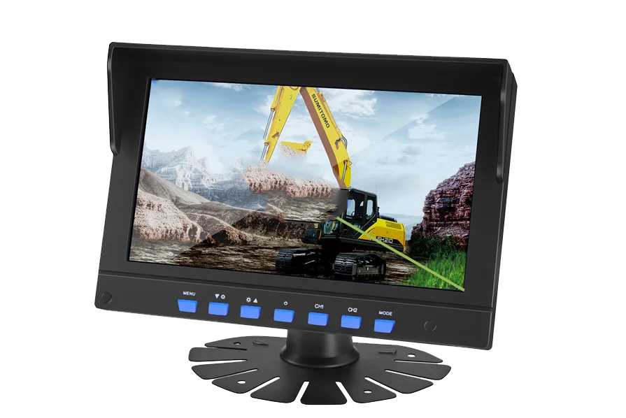 7 inch digital HD monitor color screen display with 4 video input for car monitor system