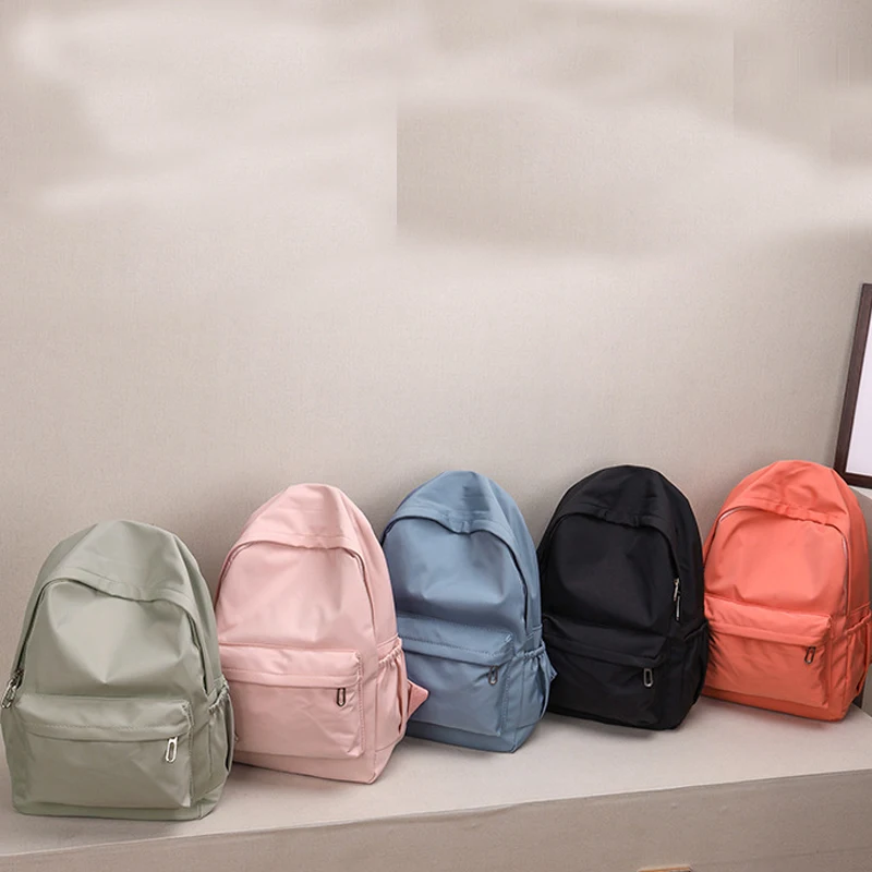 Custom Letter Patch Backpack Kids School Bags Backpack Pink Waterproof Large Travel Nylon Backpack