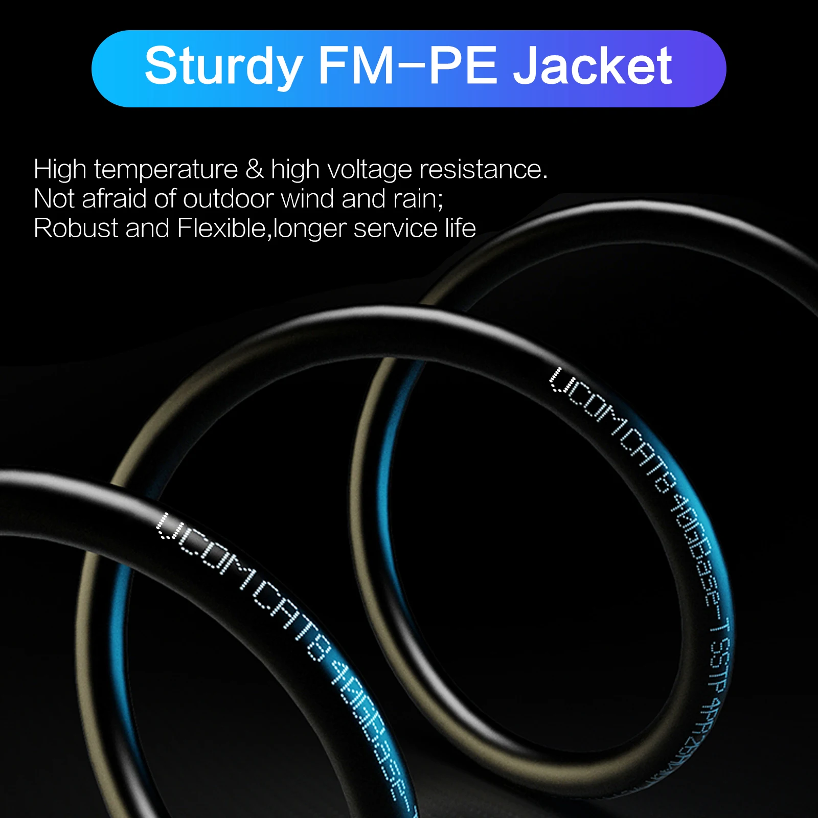 VCOM Shielded SSTP Ethernet Server Center Cat8 Patch Cord 40Gbps 2000MHz Cat 8 RJ45 Connector LAN Cable