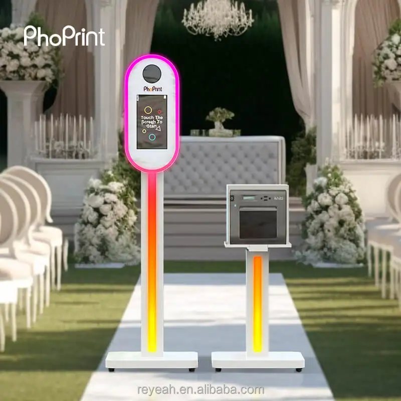 Phoprint Uqinue Design Portable Frameless Instant Printing Mirror Photo Booth Case With Camera