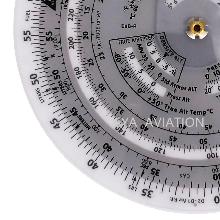 CYA Circular Flight Computer 6 inch diameter E6-B Air Navigation Computer with vinyl case for Student Pilots