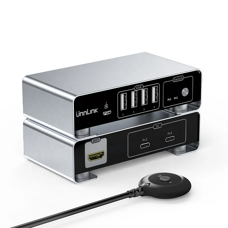 New 2x1 USB C KVM Switch Type-C to DP Video Switcher ODM OEM