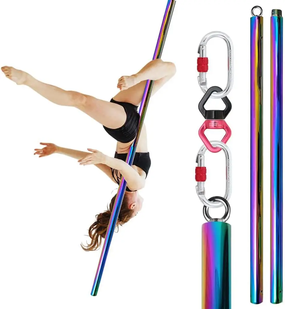Professional Aerial Dance Pole Flying Pole Portable 45mm Spinning Dancing Pole Kit for Exercise Club Party Pub Home Gym