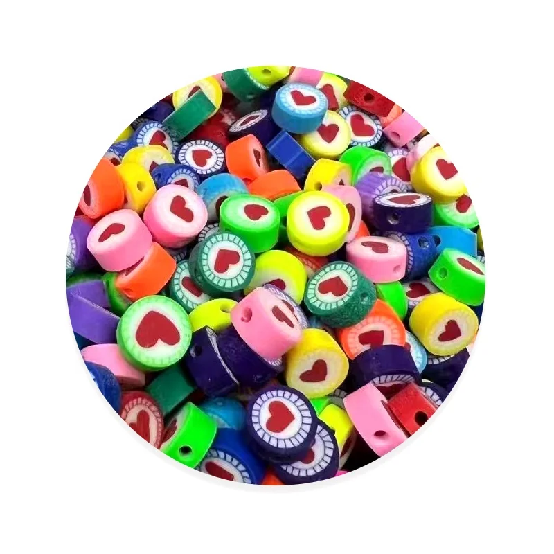 25PCS/Bag Various Style Polymer Clay Beads Love Clown Yin Yang Clay Loose Beads For Diy Jewelry Making Accessories