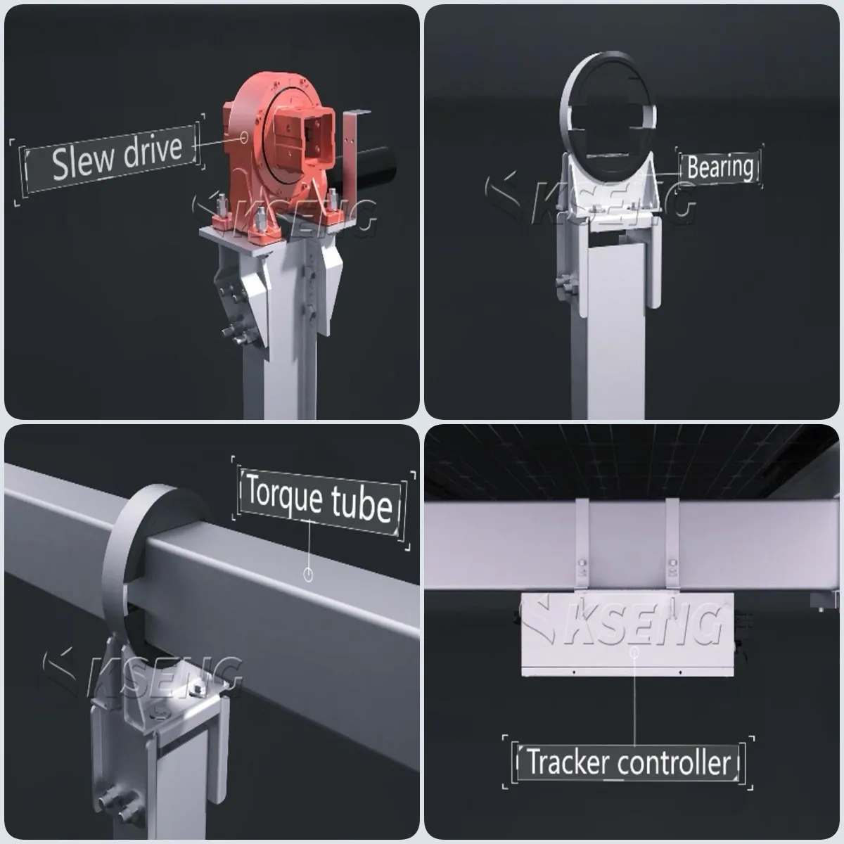 Kseng Solar Sun Tracker Automatic Solar Pv Tracking System Single Axis Solar Tracker