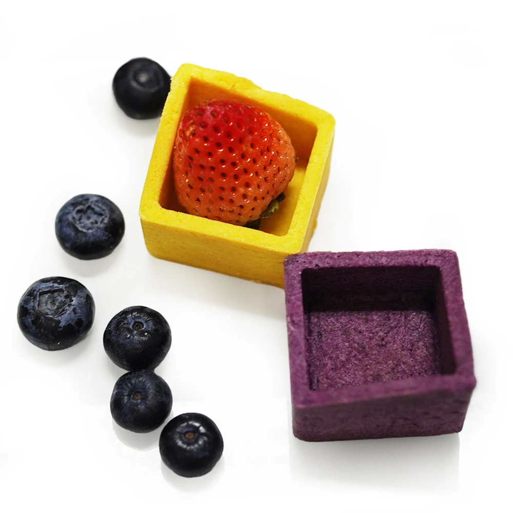 Chocolate flavour square shaped tart shell 3.4cm mini egg tart shell