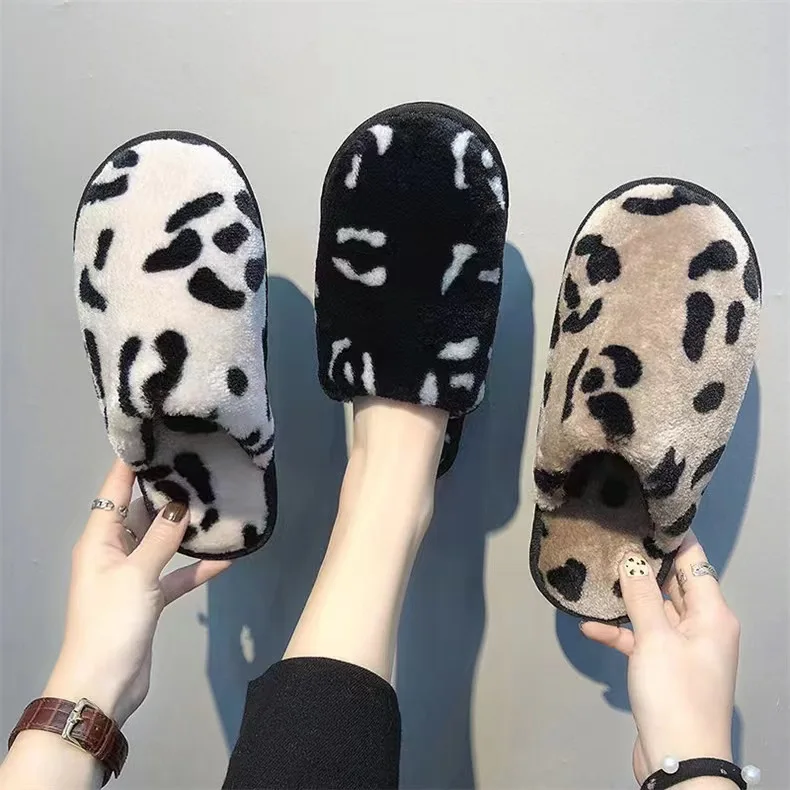 2023 New home soft-soled slippers with velvet to keep warm in winter Mao Mao shoes fashion casual cotton shoes beauty