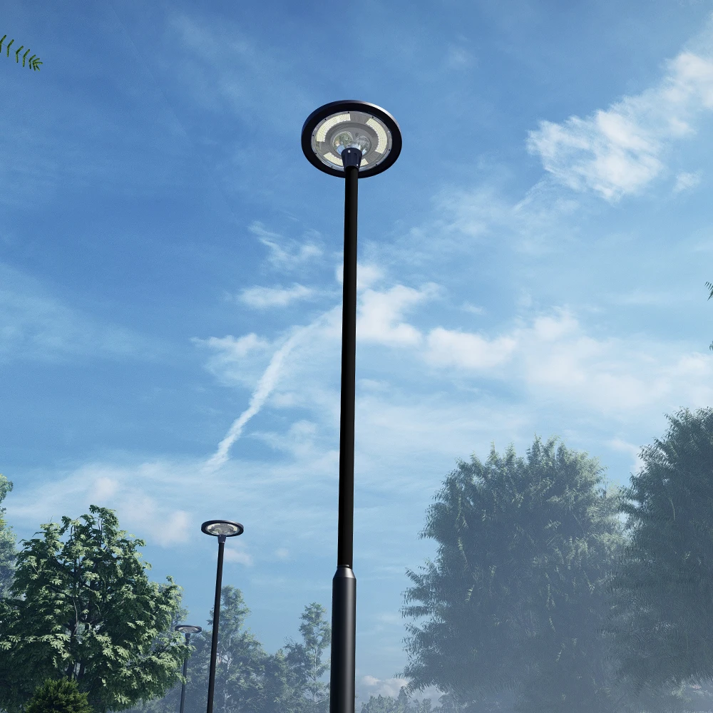 LED Post Light Garden Light RGB Outdoor Solar Panel Powered UFO Style 800W 1200W SJ Aluminum Alloy 80 IP65 Luces Led Jardin 360