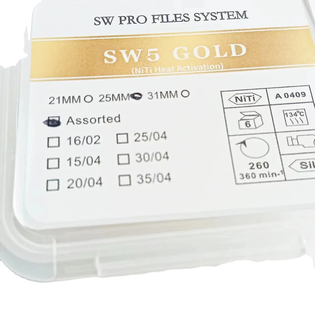 HIgh Quality Dental Rotary files SW5 with niti alloy