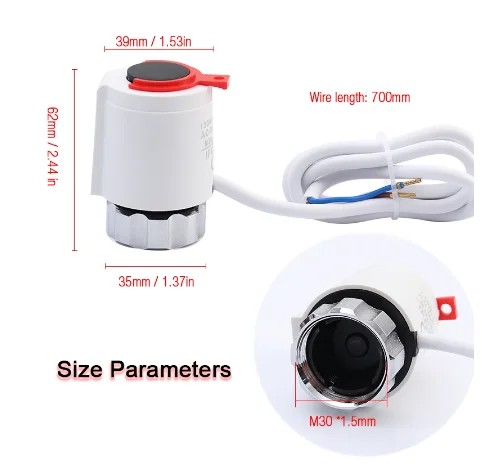 Heating Water Floor Heating HVAC type electric thermal actuator with wax sensor For Heating System