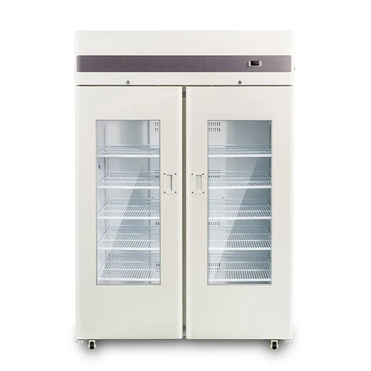 Medical Upright 4 Degree french door blood refrigerator Vaccine Storage Reagent Freezer Refrigerator