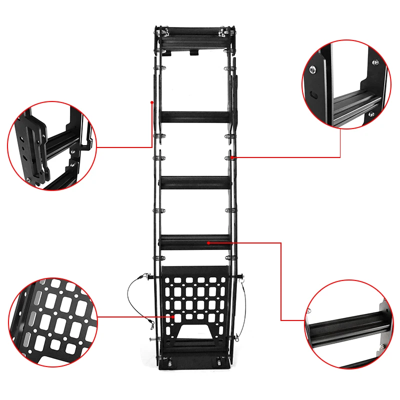 Spedking New Off-road Black Steel Tail Gate Ladder Car ladder For TOYOTA 4RUNNER 2010-2023 Rear Gate Ladder