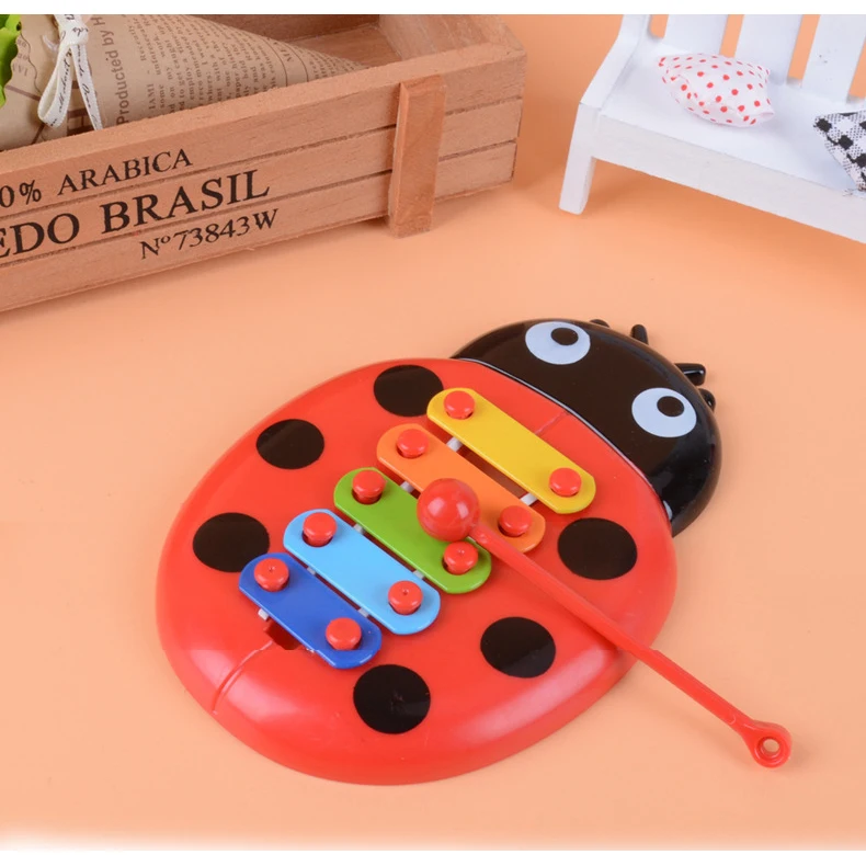 New insect hand knock piano baby early education cartoon ladybug music toy children percussion instrument toys