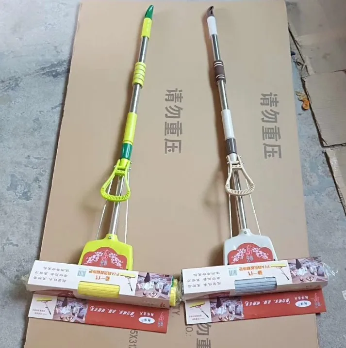 YINGPEI Wholesale Floor Double Sides Telescopic Handle Folding Pva Mop Sponge Mop With Steel Handle