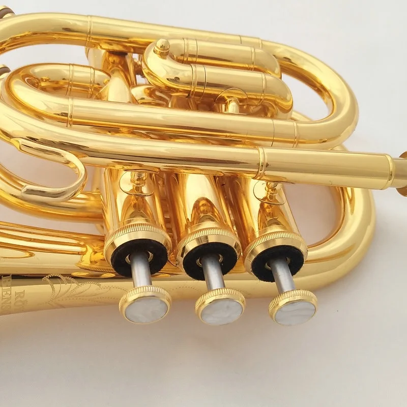 Weifang Rebon Bb Key Gold-plated Yellow Brass mini Trumpet