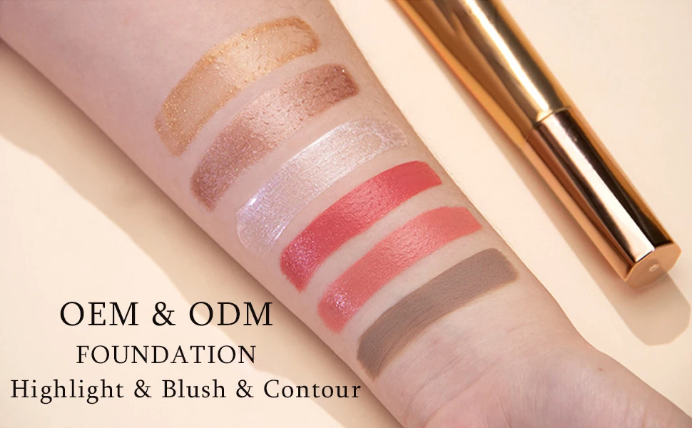 Новый OEM жидкий контур, красота, палочка, осветлитель для лица, макияж, хайлайтер, бронзер, румяна, палочка с прикрепленной подушкой-аппликатором