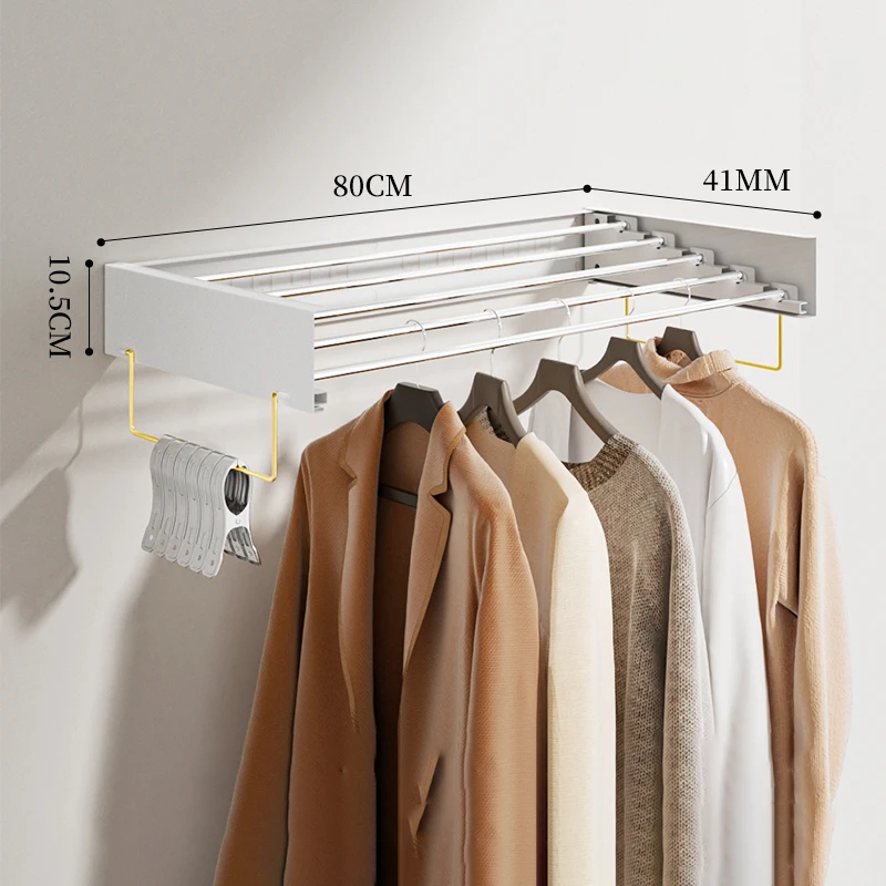 2024 New Listing Retractable clothes Drying Racks Attached hook foldable for home use hanging clothes