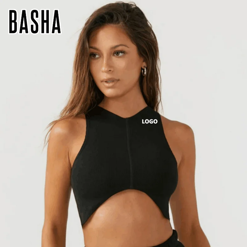 Новейший дизайн спортивный бюстгальтер BASHAsports с перекрестной спинкой укороченная майка для йоги топ отличного качества укороченный открытой спиной