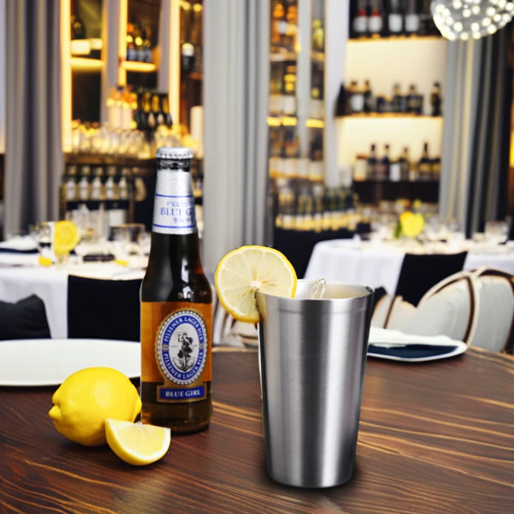 Custom Logo Double Wall Stainless Steel Mug Portable Round Coffee Beer Wine Cup With Metal Shot Glass Box Home Party Bar Use