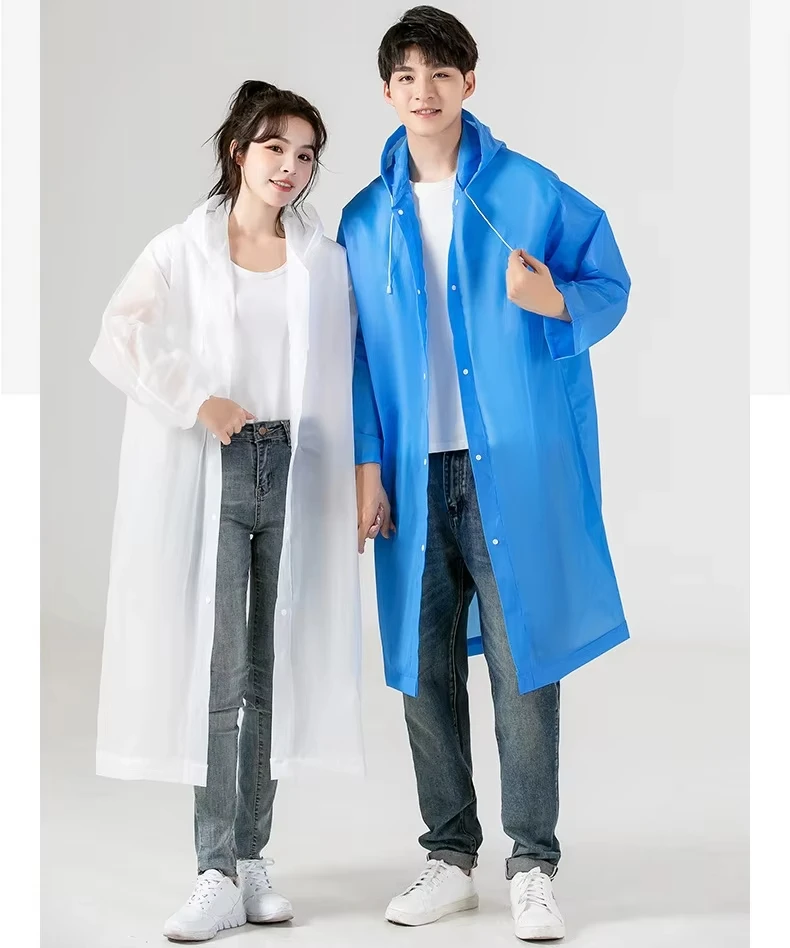 Factory direct sale disposable plastic rain coat high quality cheap rain gear waterproof Portable PE raincoats for Hiking Travel
