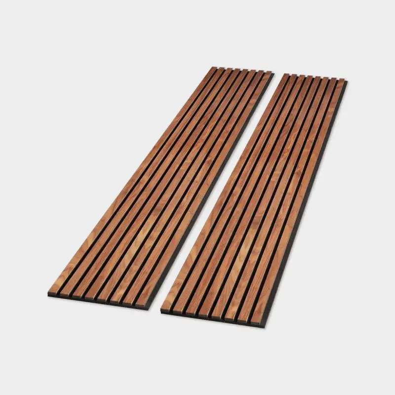Wood Veneer Surface Polyester Mdf Different Dimension Wall Slat Acoustic Panel