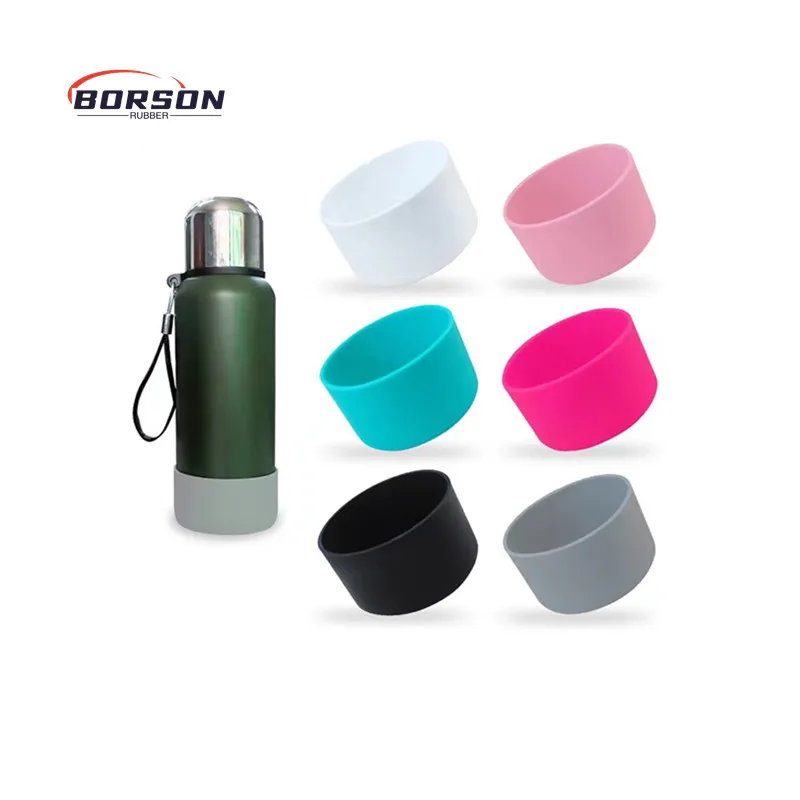 12oz-40oz Anti-SlipSport Water Bottles Flask rubber boots 7.5cm 9cm Protective Silicone Boot Sleeve