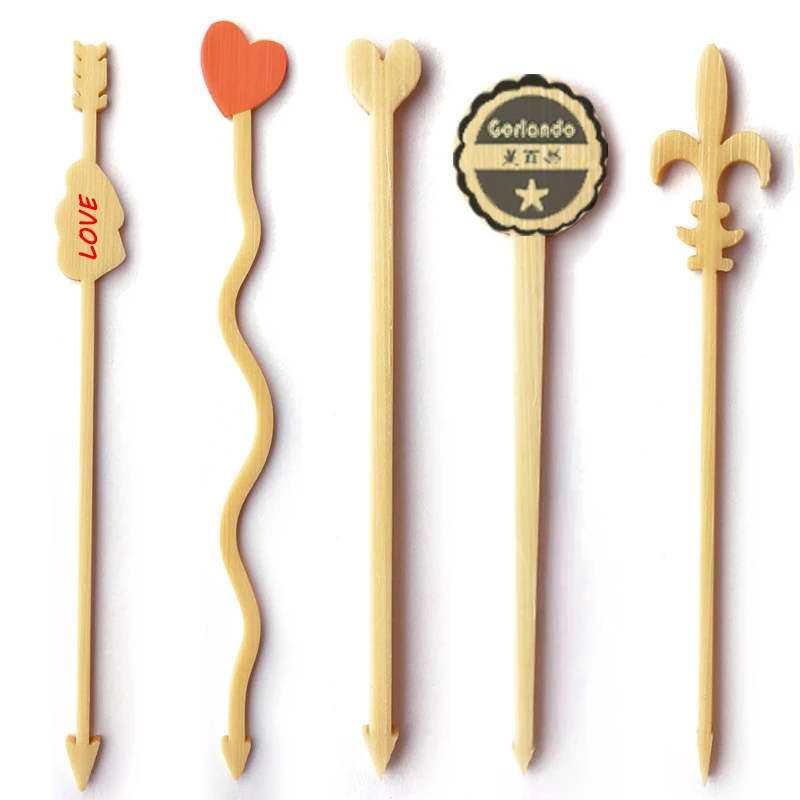 Cocktail Decoration Bamboo Fruit Picks 100% Food Grade Eco Friendly Creative Swizzle Sticks Bar Tools Everyday Natural Support