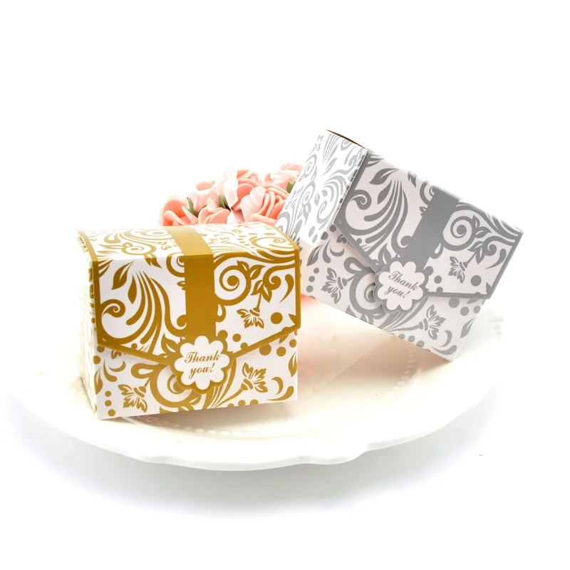 Wholesale Gold Floral Gift Boxes Candy Favor Box Wedding Party Decoration Thanksgiving Gifts