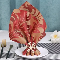 Christmas Napkin Ring Gold and Silver Custom Snowflake Style Napkin Holder Rings