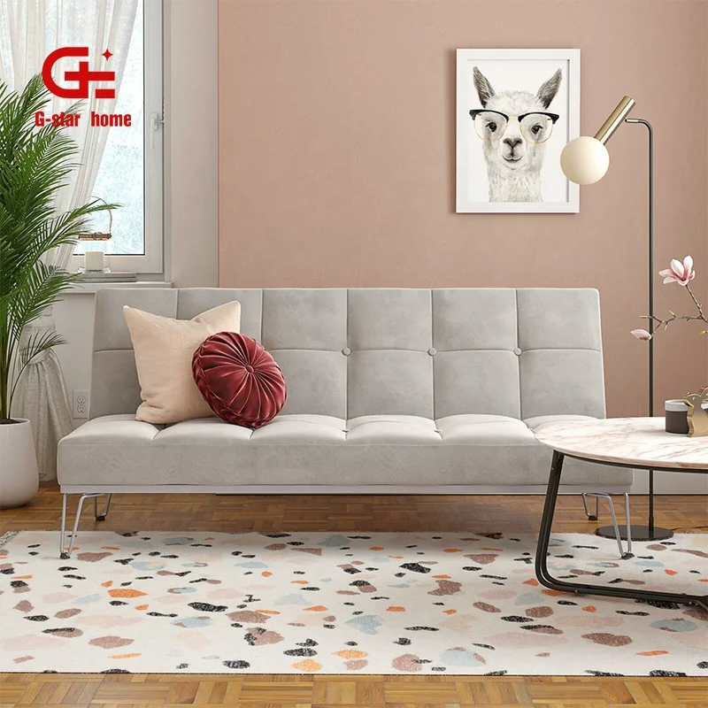 Wholesale Futon Sleeper Sofa Soft Loveseat Sofa Bed Couch Comfortable 2 seater Velvet Living Room Sofa Bed Home Furniture