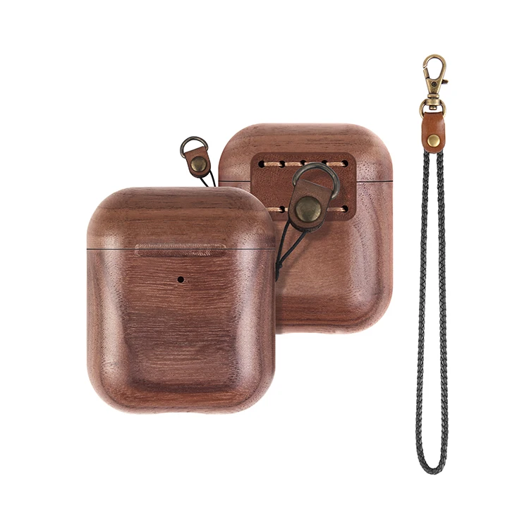 Орех Деревянный Высокое качество кожа микрофибра 1 2 серии гарнитура чехол для airpod