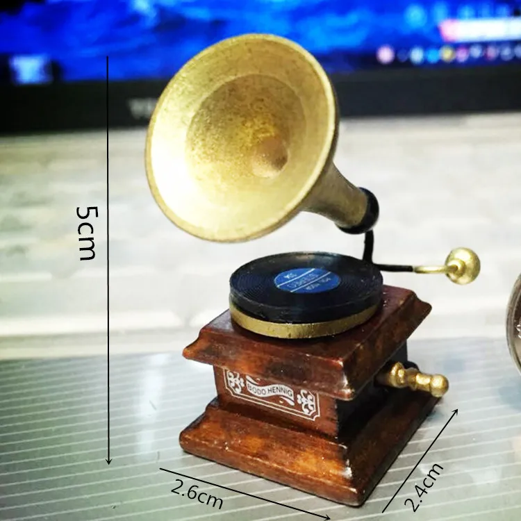 christmas halloween holiday decoration kids play miniature toys diy zinc alloy houseware phonograph coffe machine pan