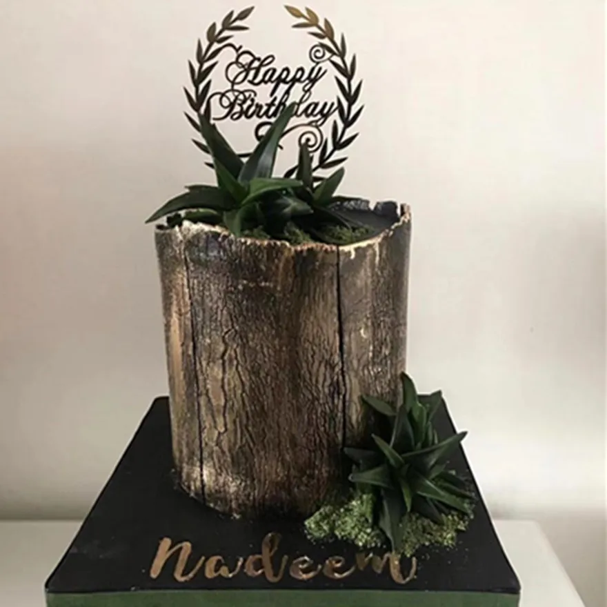 Nicro Custom Happy Birthday Party Cake Decoration Acrylic Leaves Birthday Cheap Elegant Cake Topper Laser Acrylic