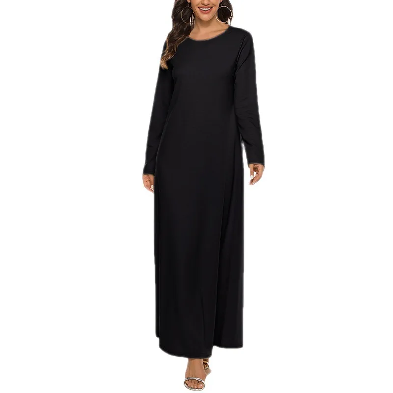 New Middle Eastern robes with long sleeves and round neck dress for Muslim worship