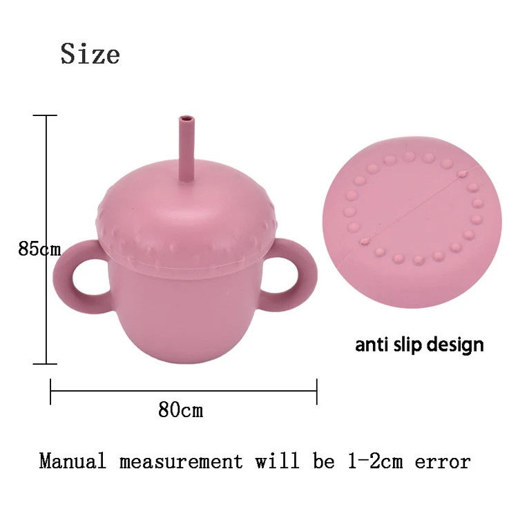 Food Grade Silicone Snack Cup For Kids No Spill Snack Cup Silicone Baby Snack Cup Kid