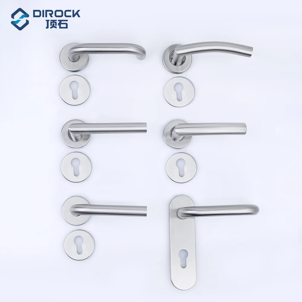 Fire door used 72mm center distance stainless steel wooden door plate handle Door Lever Long Plate