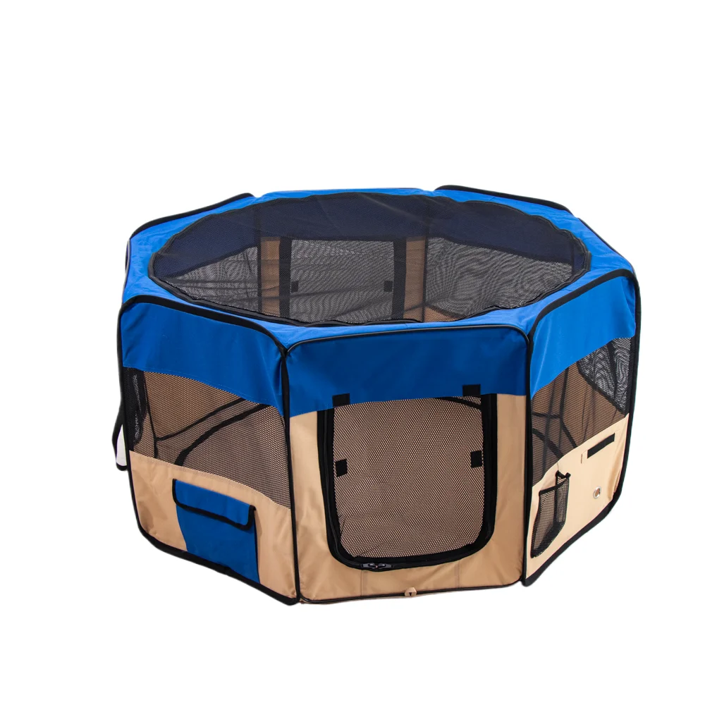 Wholesale Collapsible Soft Pet Playpen Outdoor Travelling Foldable Dog Playpen Breathable Anti Scratch Mesh Oxford Pet Fence
