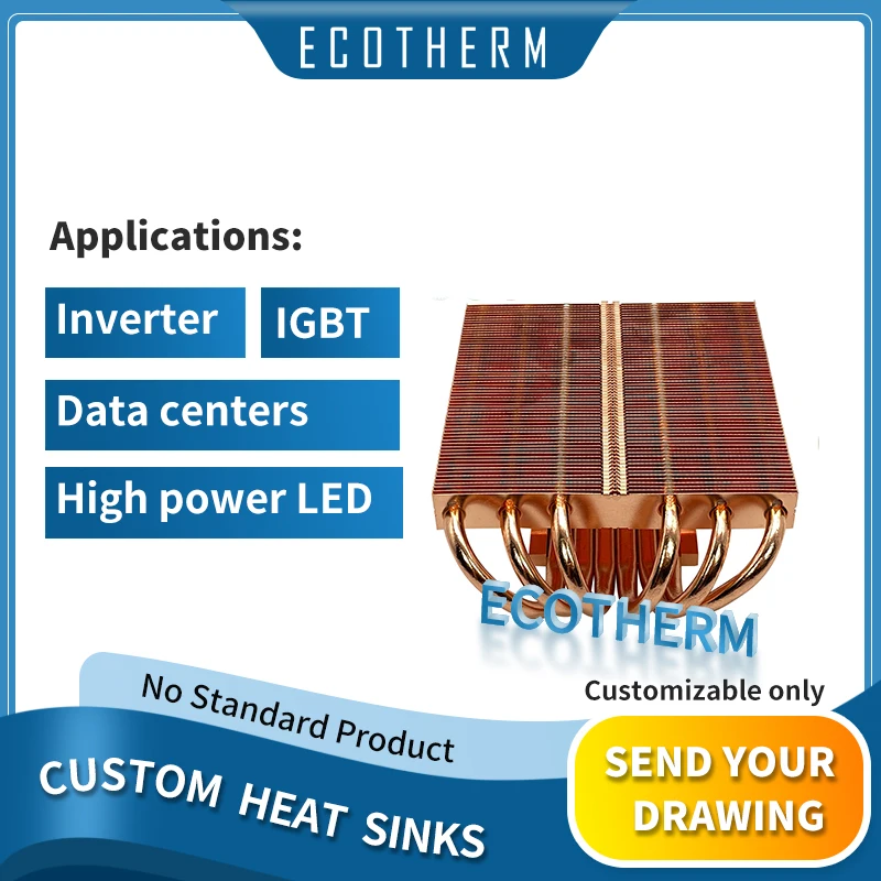 Custom Ecotherm high power aluminum round heat sink extrusion copper heat sink heatsink