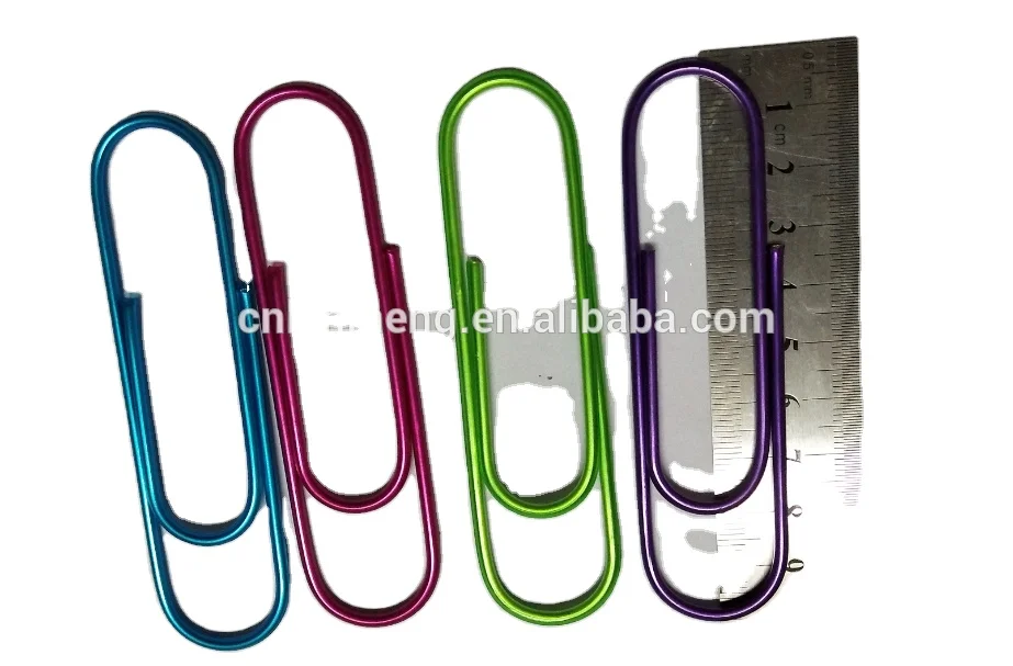 100MM size metallic color paper clips ,big size   jumbo  round  colored paper clips office stationery document file  clips