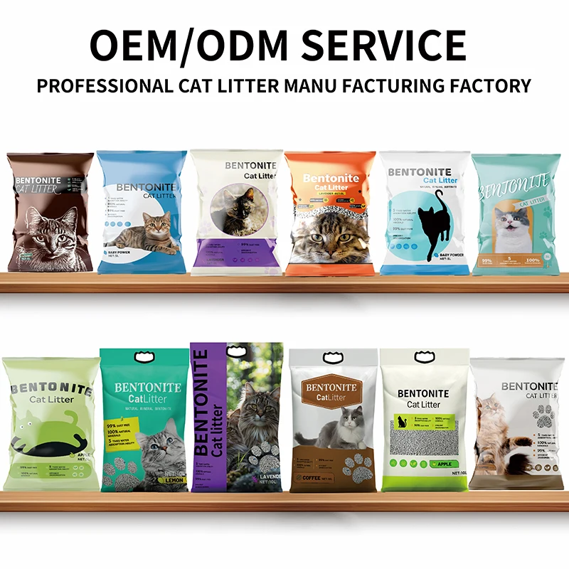 Premium OEM Bentonite Cat Litter Easy Clean Sodium with Strong Clumping Dust-Free Cat Sand Supplier