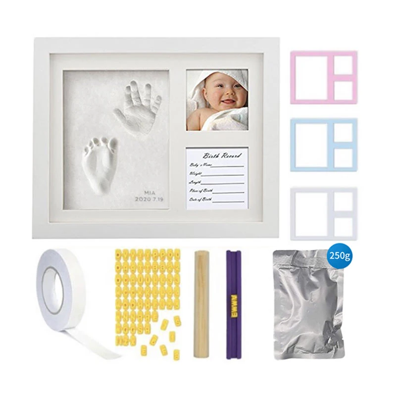 Frames Footpicture Framerame Wood Custoglass Mirrorhite Aibwoodshionable Baby Customized Logo White AIBO Fashionable Photo Frame