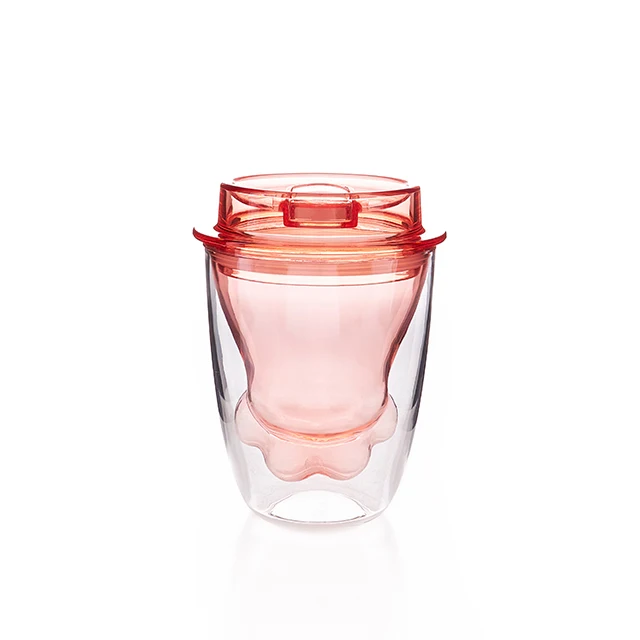 OEM Cute Cat Claw BPA FREE Plastic Tritan Double Wall Plastic Cup Coffee Mugs Tritan Cups For Girls Reusable Insulated Tumbler