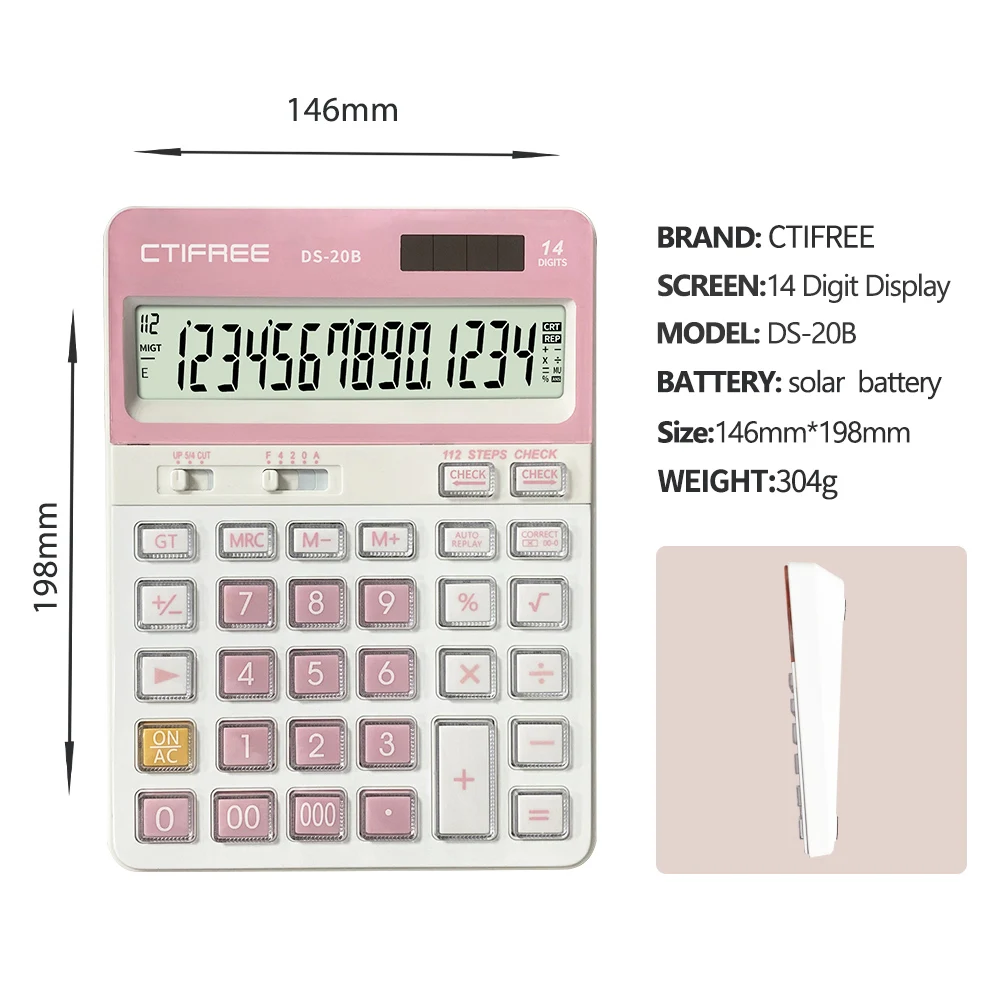 Hot Sale Calculator School Office Business Accounting Desktop New Style Simple Calculator 14 Digit Backup Battery Calculator