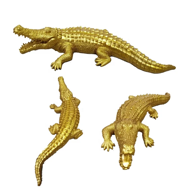 Wholesale Custom Polyresin Craft Home Decos Garden Animal Crocodile Sculpture Ornaments Resin Alligator Statue Art Craft