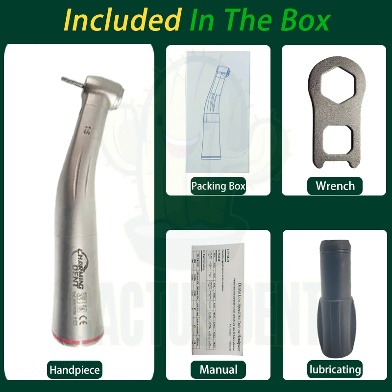 1:5 Dental Contra Angle Handpiece Inner Water Spray Red Ring Increase Speed Handpiece Dental LED Low Speed Handpiece