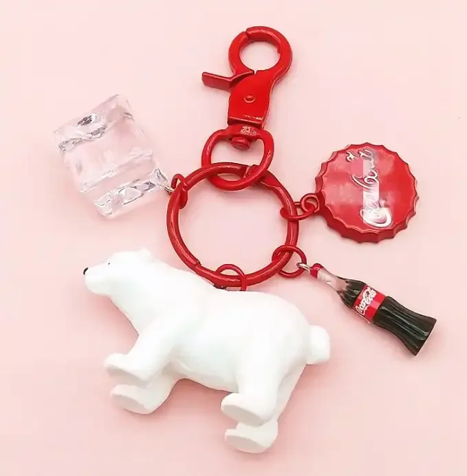 Лидер продаж металлический брелок для ключей в виде животных белого медведя ледяной роскошный модный креативный подарок