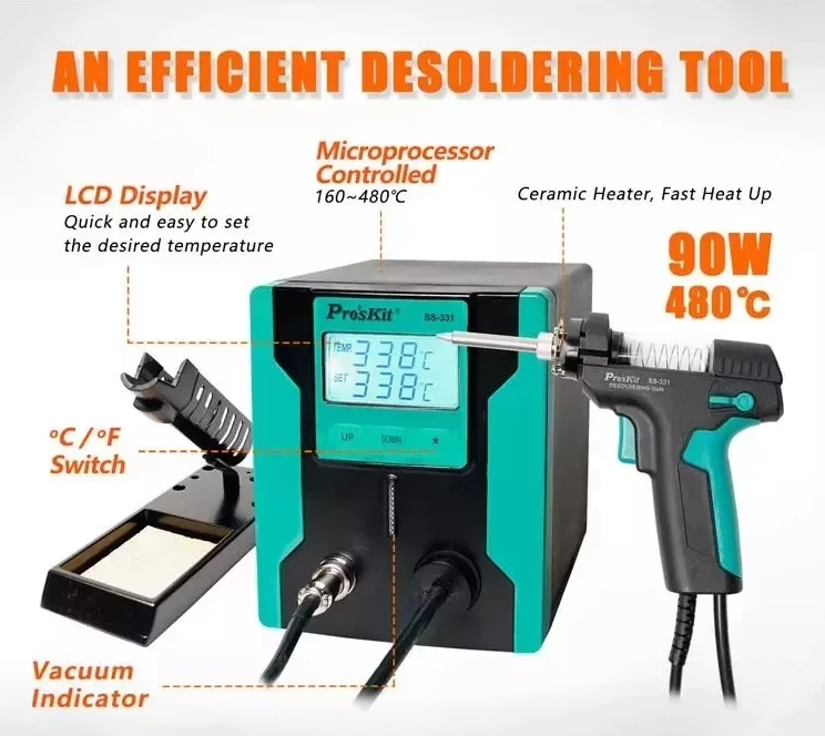 Electric desoldering machine with digital display desoldering station with vacuum pump desoldering machine