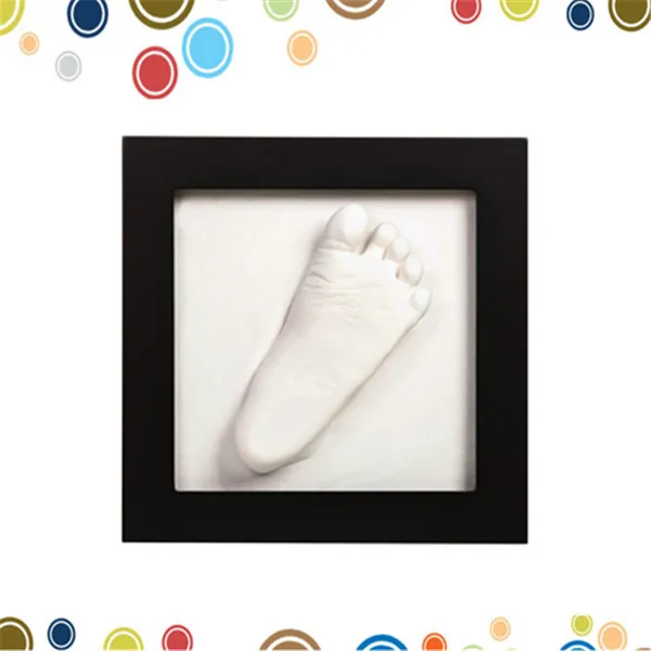 Baby birthday party decoration DIY gold sliver color 3D Baby Plaster Creative handprint footprint clay ornament  kit