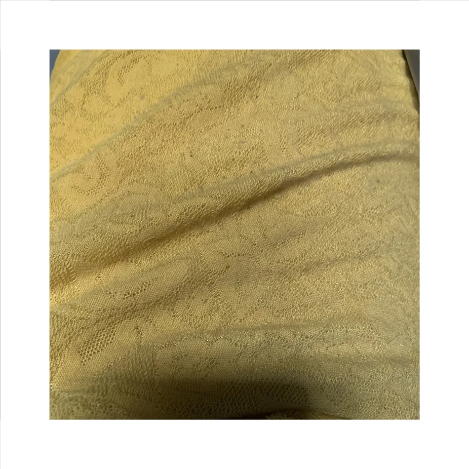 Good Selling Gold Embroidered Tulle Lace Fabric Stock Lot For Lady Dress