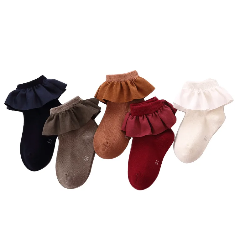 Seamless cotton baby frill socks cute comfortable fashion frilly socks for kids girl